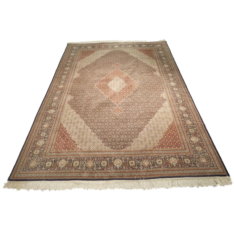 Silk and Wool Tabriz Carpet, Persian, late 20th century