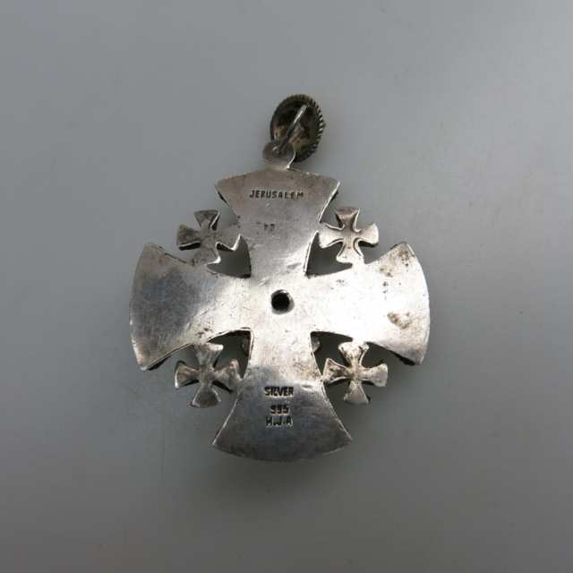 Jerusalem 935 Grade Silver Filigree Cross Pendant