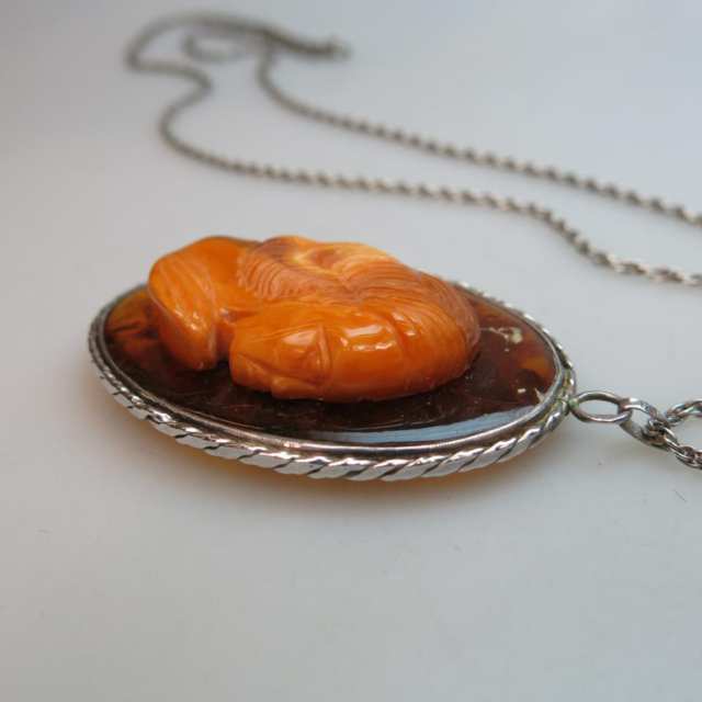 Oval Carved Amber Cameo Doublet