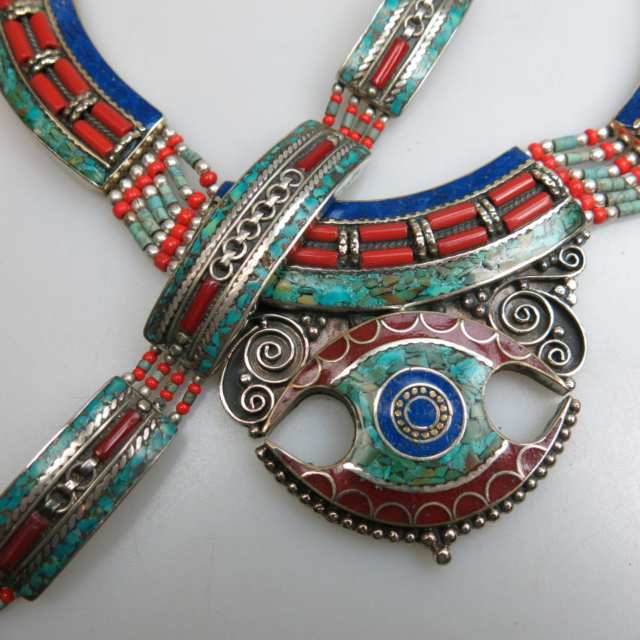 Zuni Sterling Silver Necklace And Bracelet 
