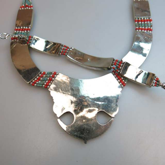 Zuni Sterling Silver Necklace And Bracelet 
