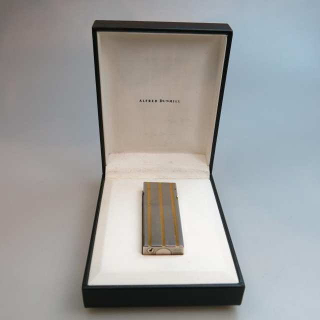 Dunhill Rollagas Steel And Gold-Plated Lighter