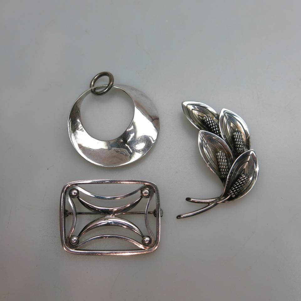 Three Danish Sterling Silver Pieces Of Jewellery