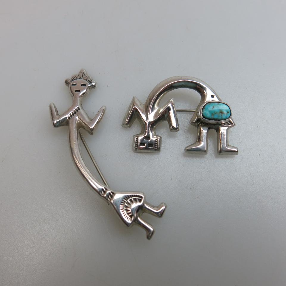 Two Southwest Sterling Silver Pins 