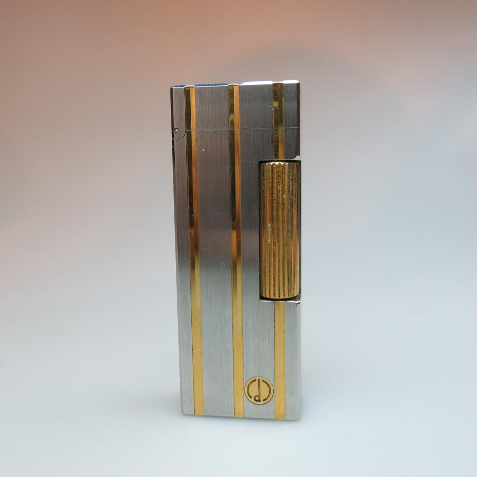 Dunhill Rollagas Steel And Gold-Plated Lighter