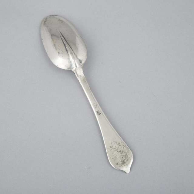 French Silver Dog-Nose Rat-Tail Spoon, Paris, 1686