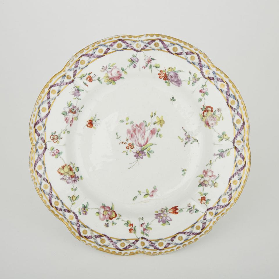 Bristol Polychrome Floral Plate, c.1770