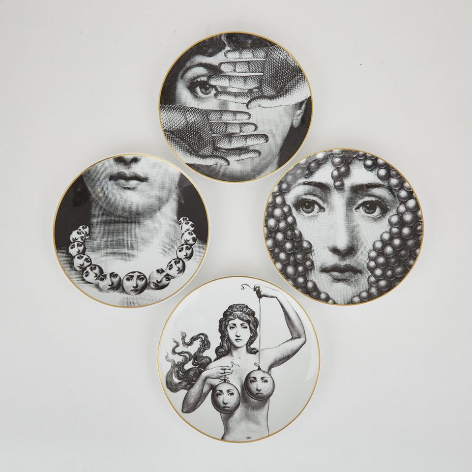 Four Rosenthal Piero Fornasetti ‘Julia’ Plates, 20th century