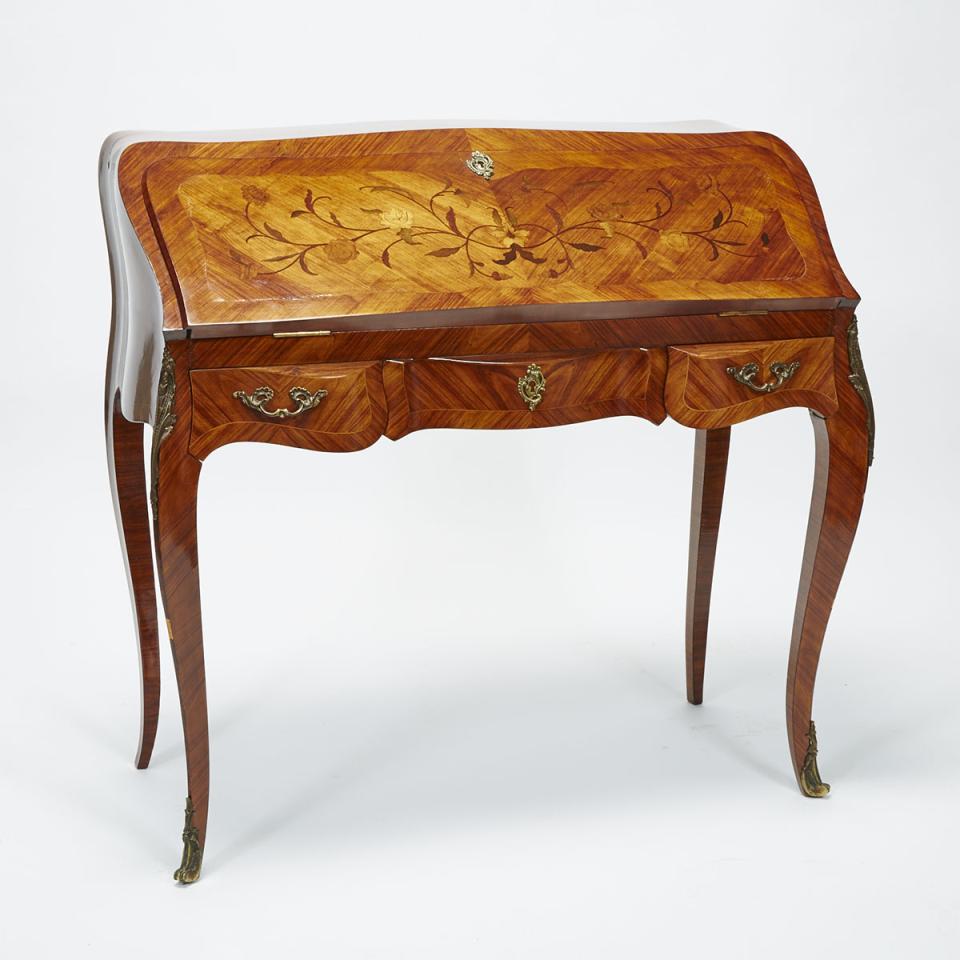 Louis XV Style Ormolu Mounted Kingwood Writing Desk, mid 20th century