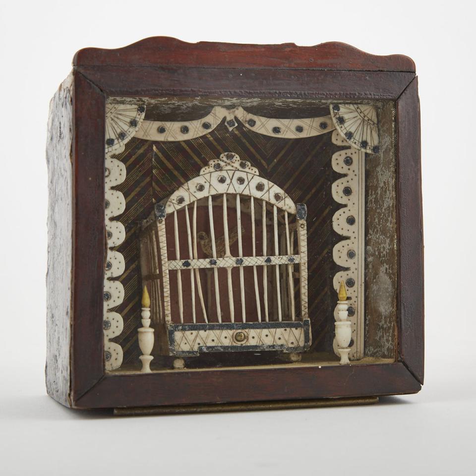 Carved Bone “Prisoner of War’ Shadow Box, early 19th century