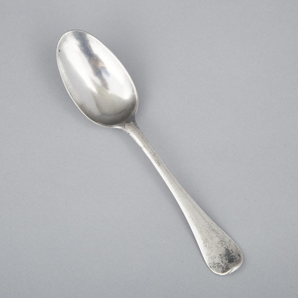 French Silver Hanoverian Rat-Tail Spoon, probably Leopold Antoine, Paris, 1706
