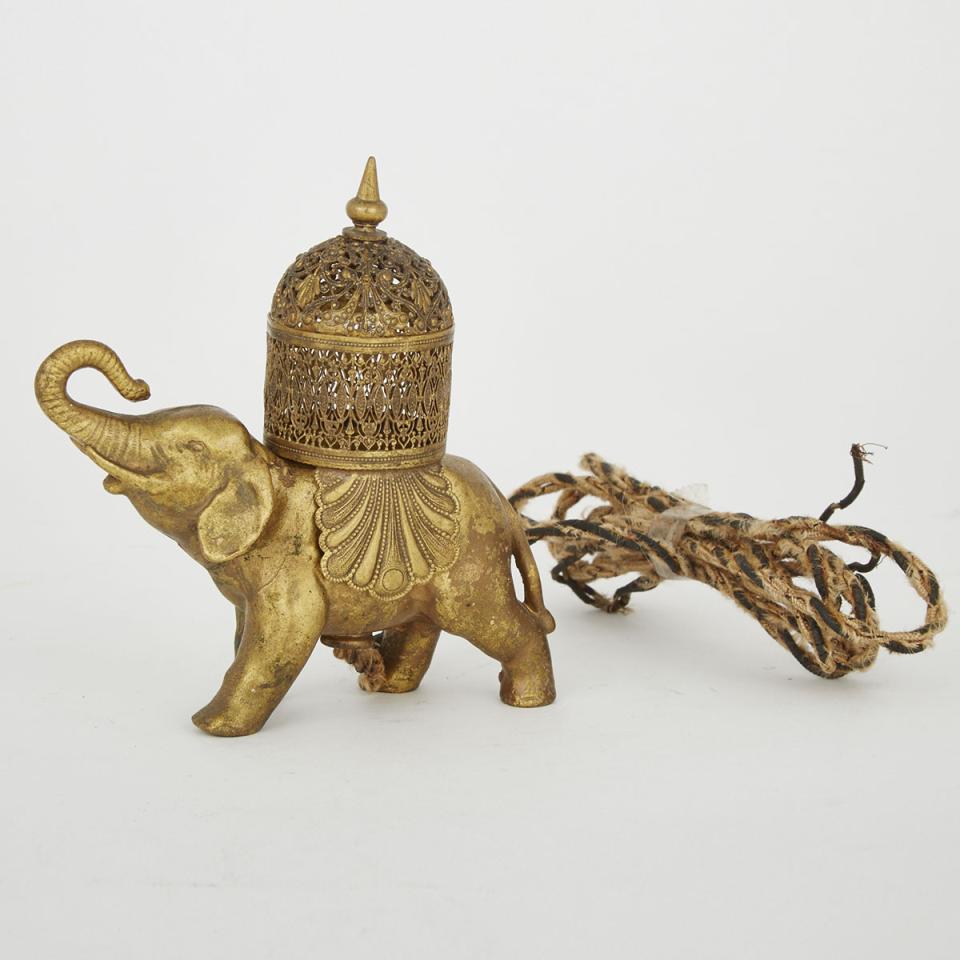 French Gilt Bronze Elephant Form Brûle-Parfum (Perfume Burner) c.1900