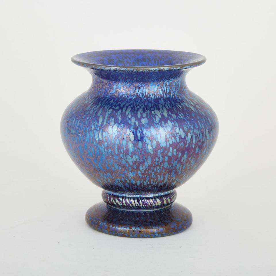 Loetz Blue ‘Papillon’ Iridescent Glass Vase, early 20th century