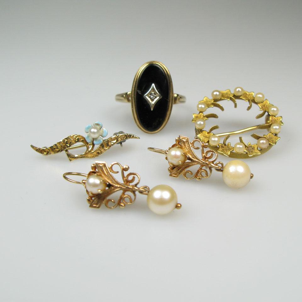 French 18k Yellow Gold Brooch
