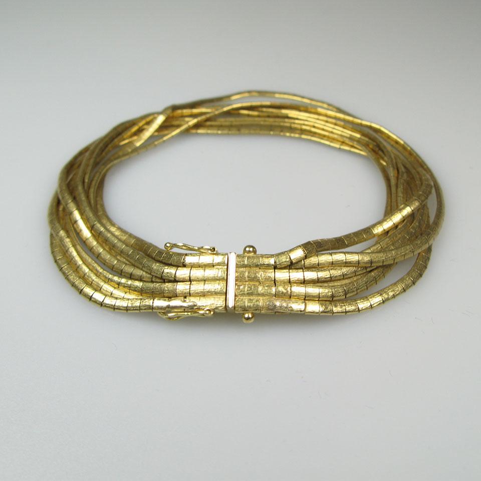 Italian 18k Yellow Gold 8-Strand Bracelet