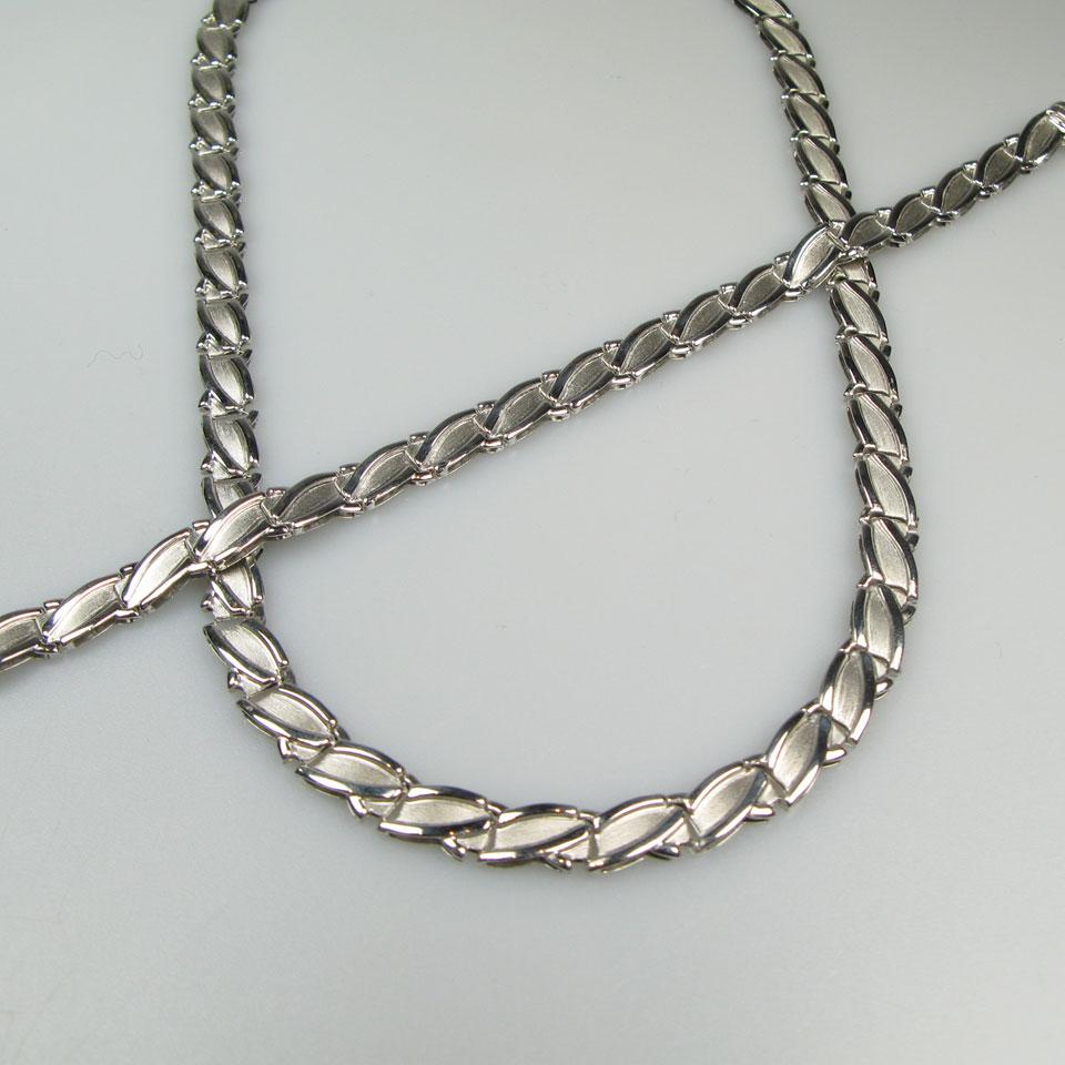 14k White Gold Bracelet And Necklace