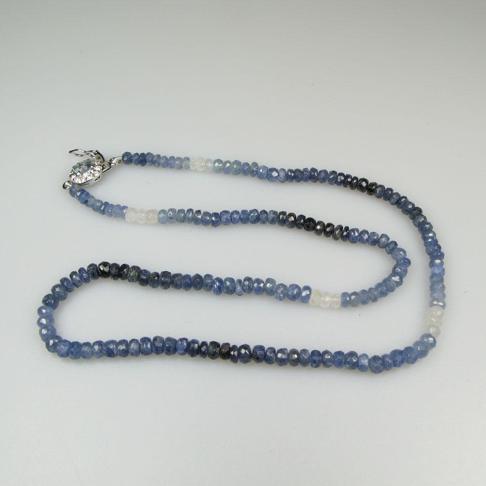 Single Strand Faceted Sapphire Bead Necklace