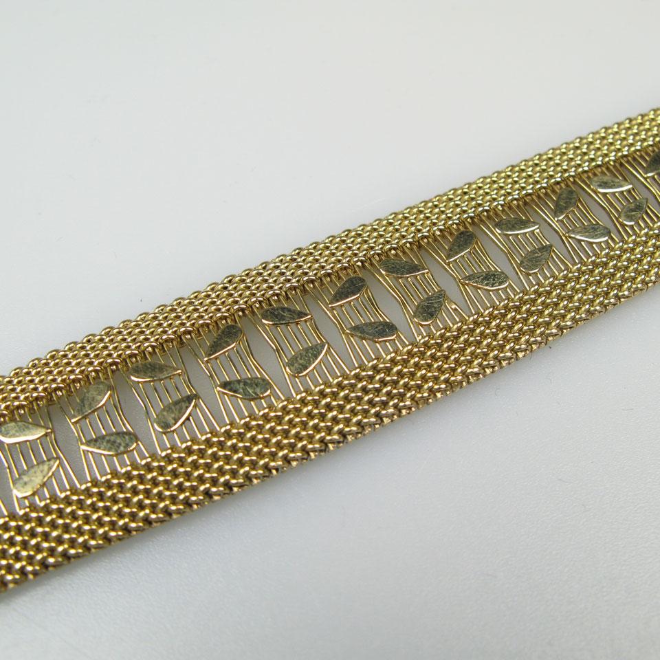 Israeli 14k Yellow Gold Mesh Bracelet