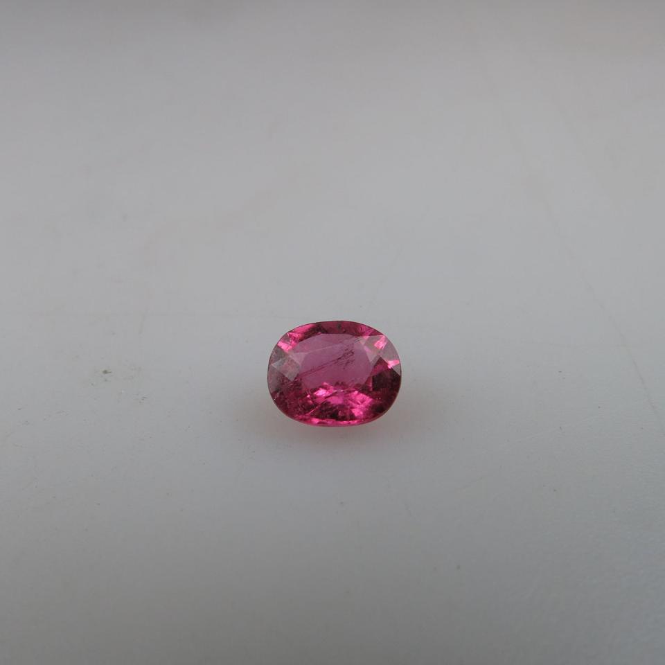 Oval cut pink tourmaline (1.21ct.)