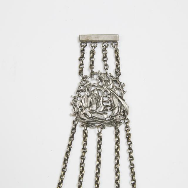 Chinese Silver Snuff Chatelaine, Qing Dynasty, c.1900