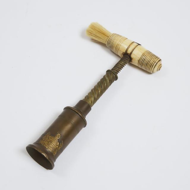 Thomasons Patent Brass and Turned Bone Cork Screw, c.1805