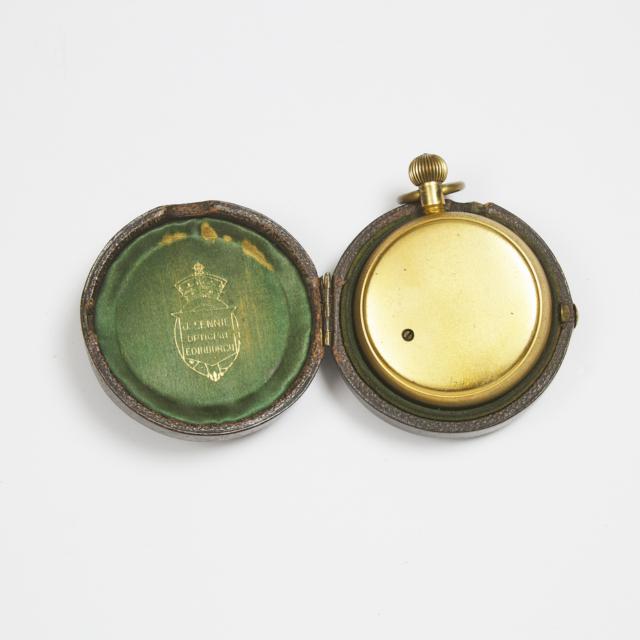 Lacquered Brass Pocket Barometer-Altimeter, John Lennie, Edinburgh