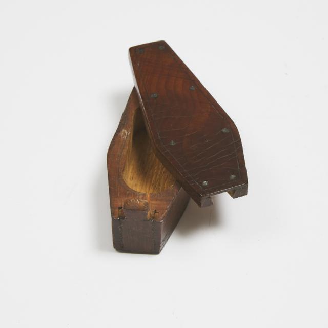 Coffin Form Mahogany Snuff Box, 19th century