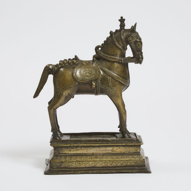 Indian Gilt Brass Model of Khandoba's Horse, 18th or 19th century