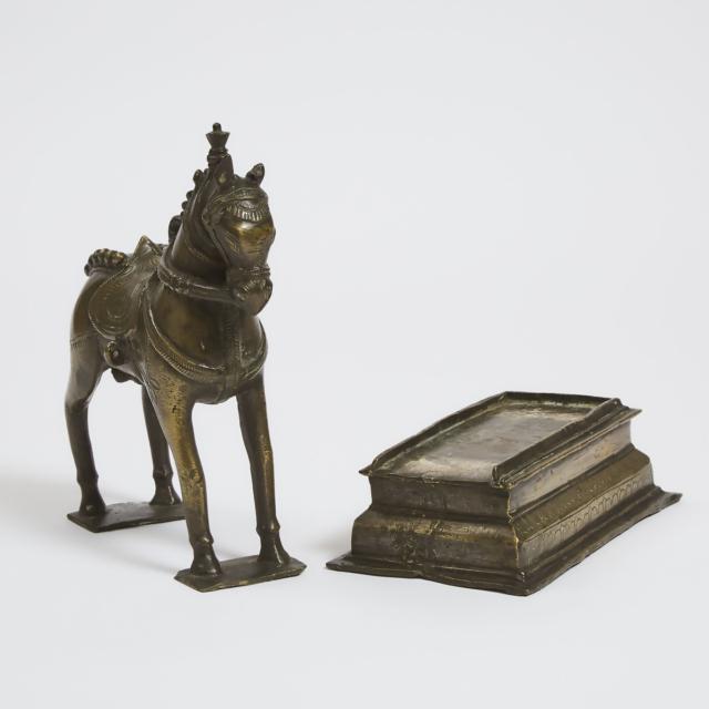 Indian Gilt Brass Model of Khandoba's Horse, 18th or 19th century