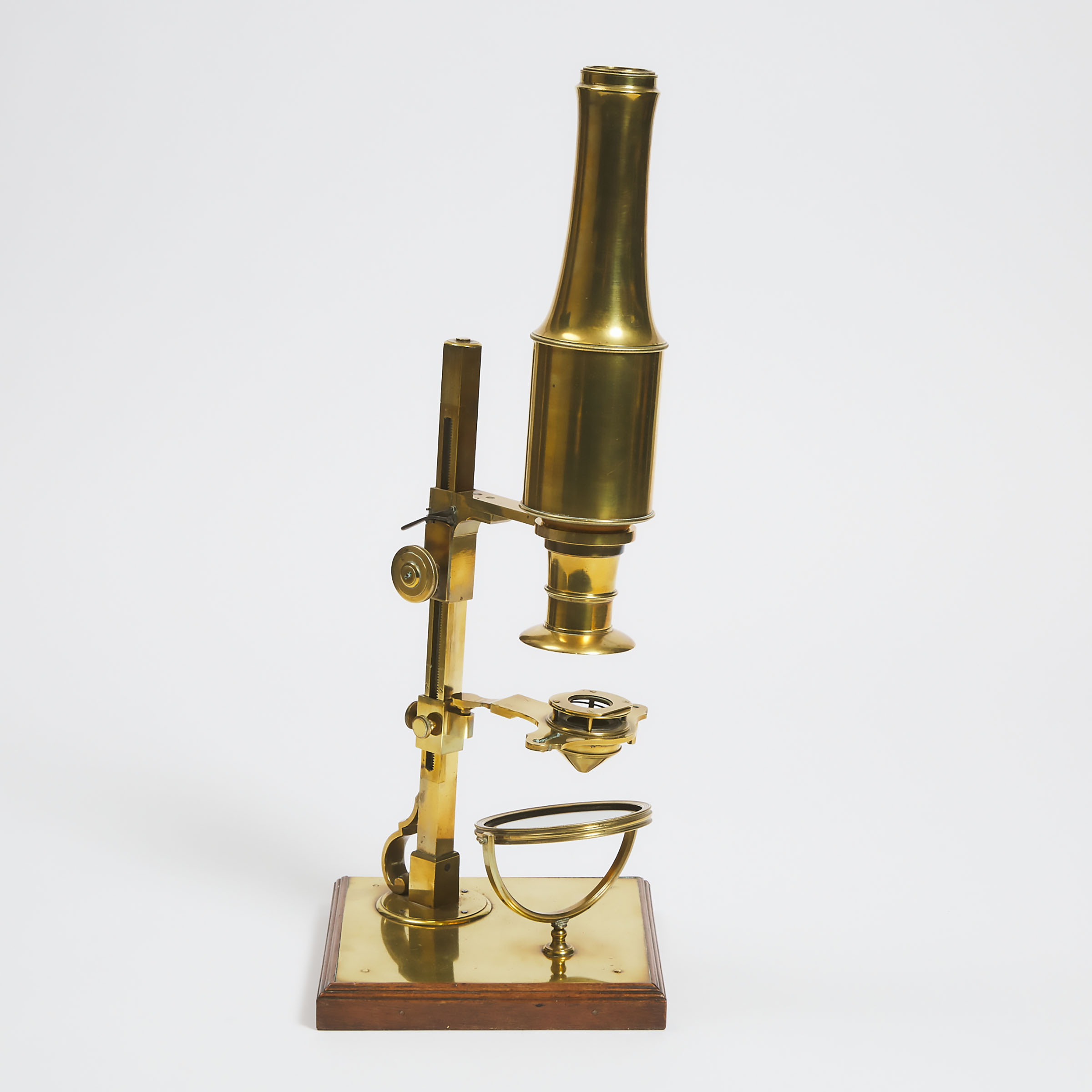 Lacquered Brass Monocular Compound Microscope, c.1830