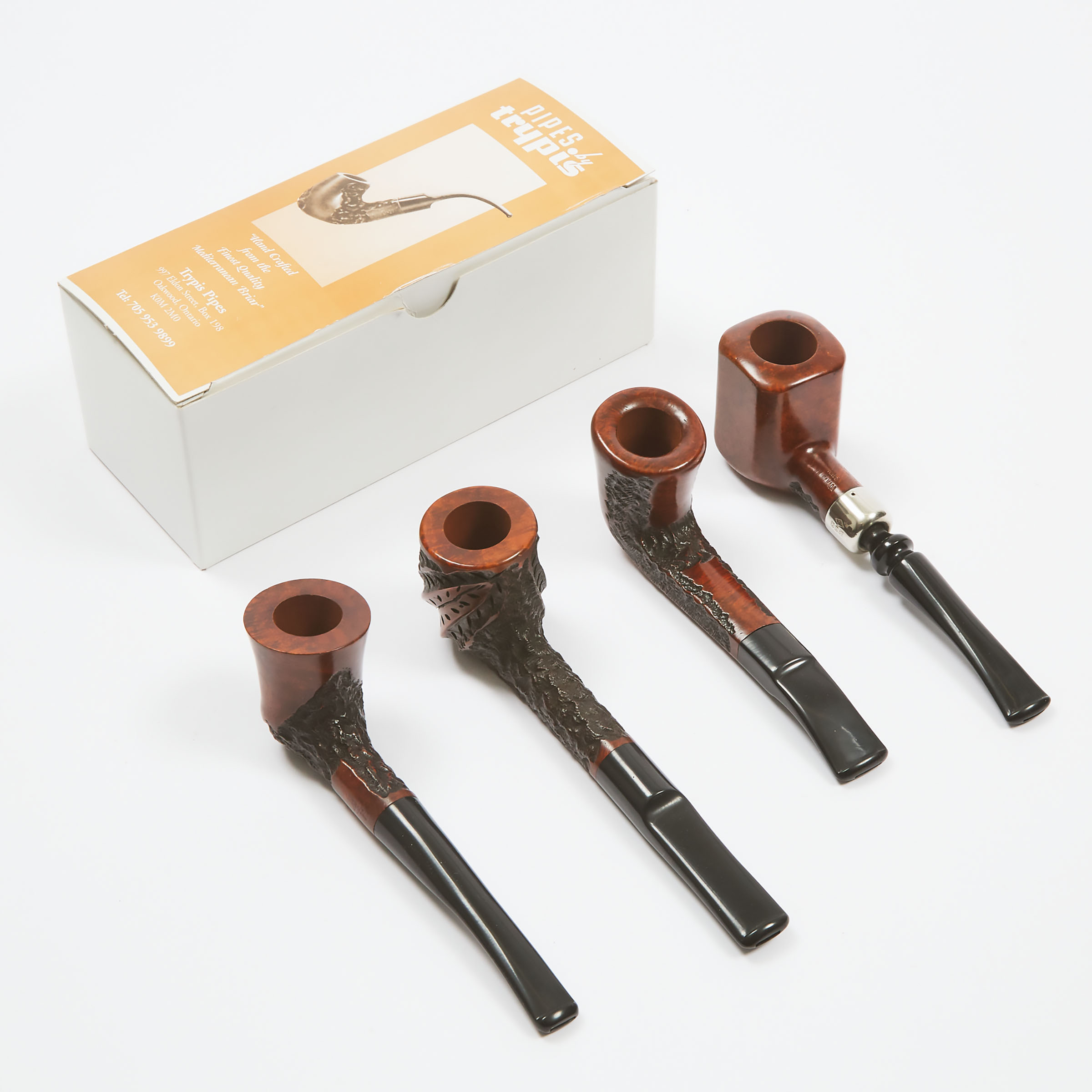 Four Tobacco Pipes by Trypis, Oakwood, ON, Canada, 21st. century