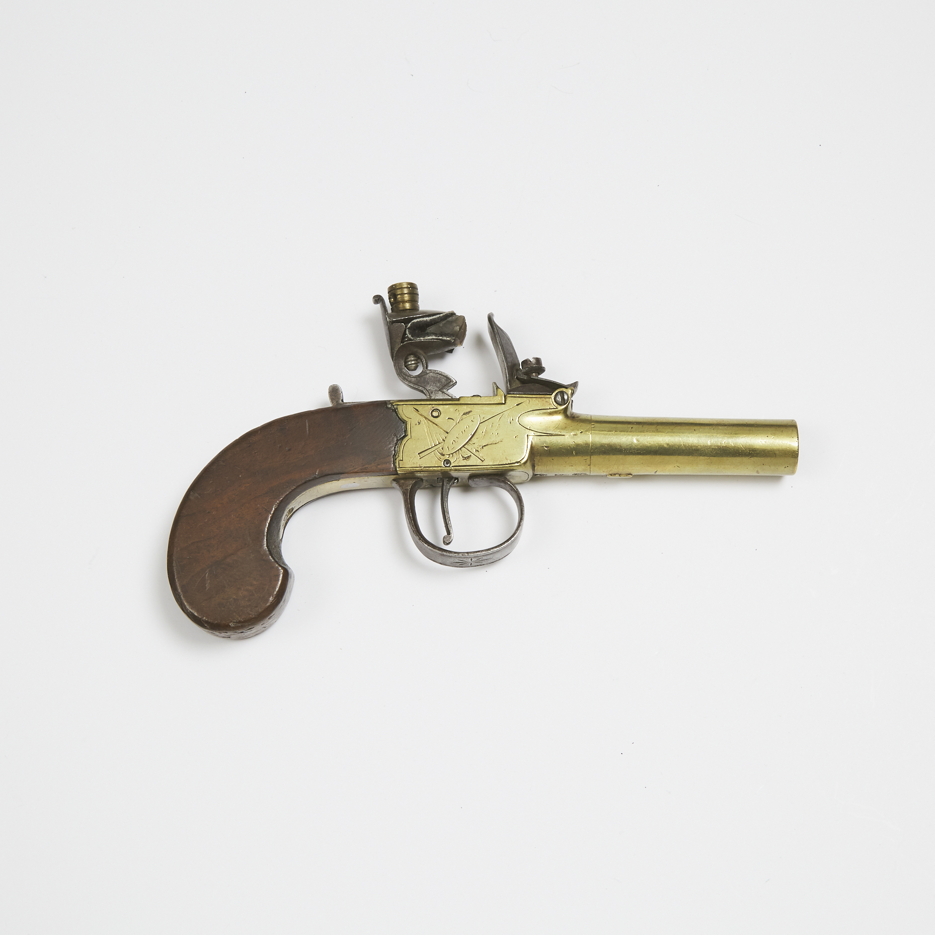 British Flint-Boxlock Pocket Pistol, Spencer, London, early 19th century