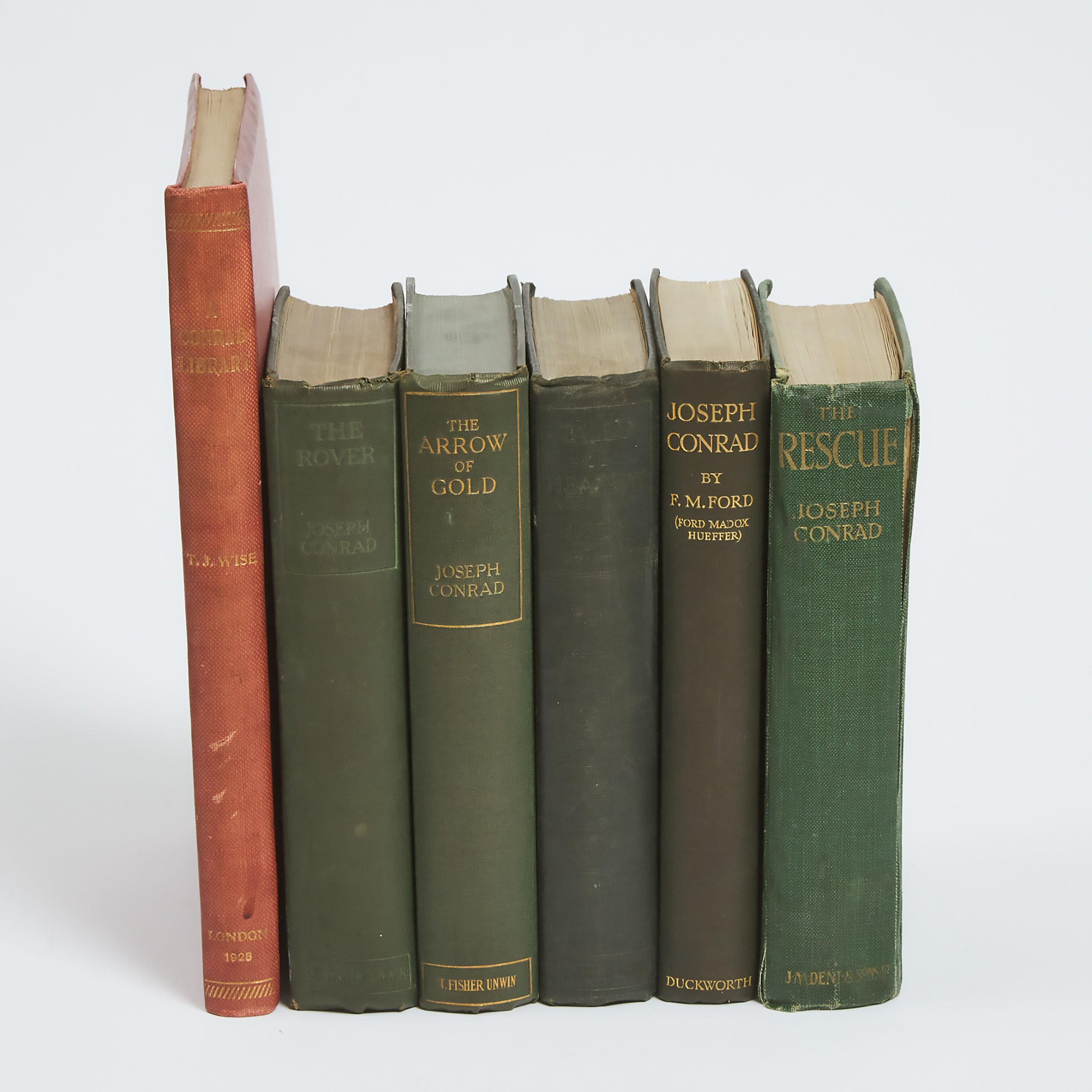Six Volumes By or Relating to Joseph Conrad, (Polish/British, 1857-1924)
