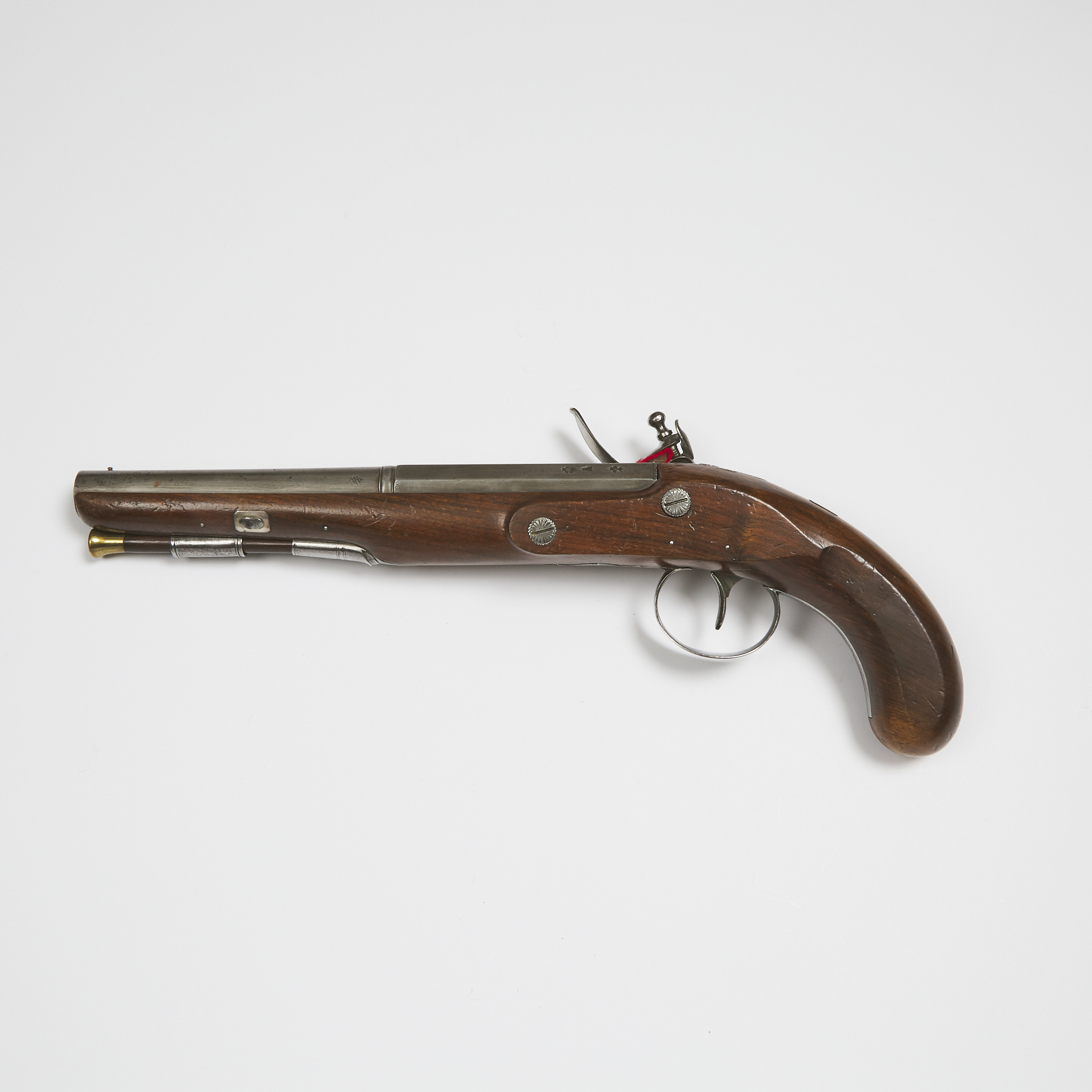 British Flintlock Holster Pistol, early W. Hollis, Birmingham, early 19th century