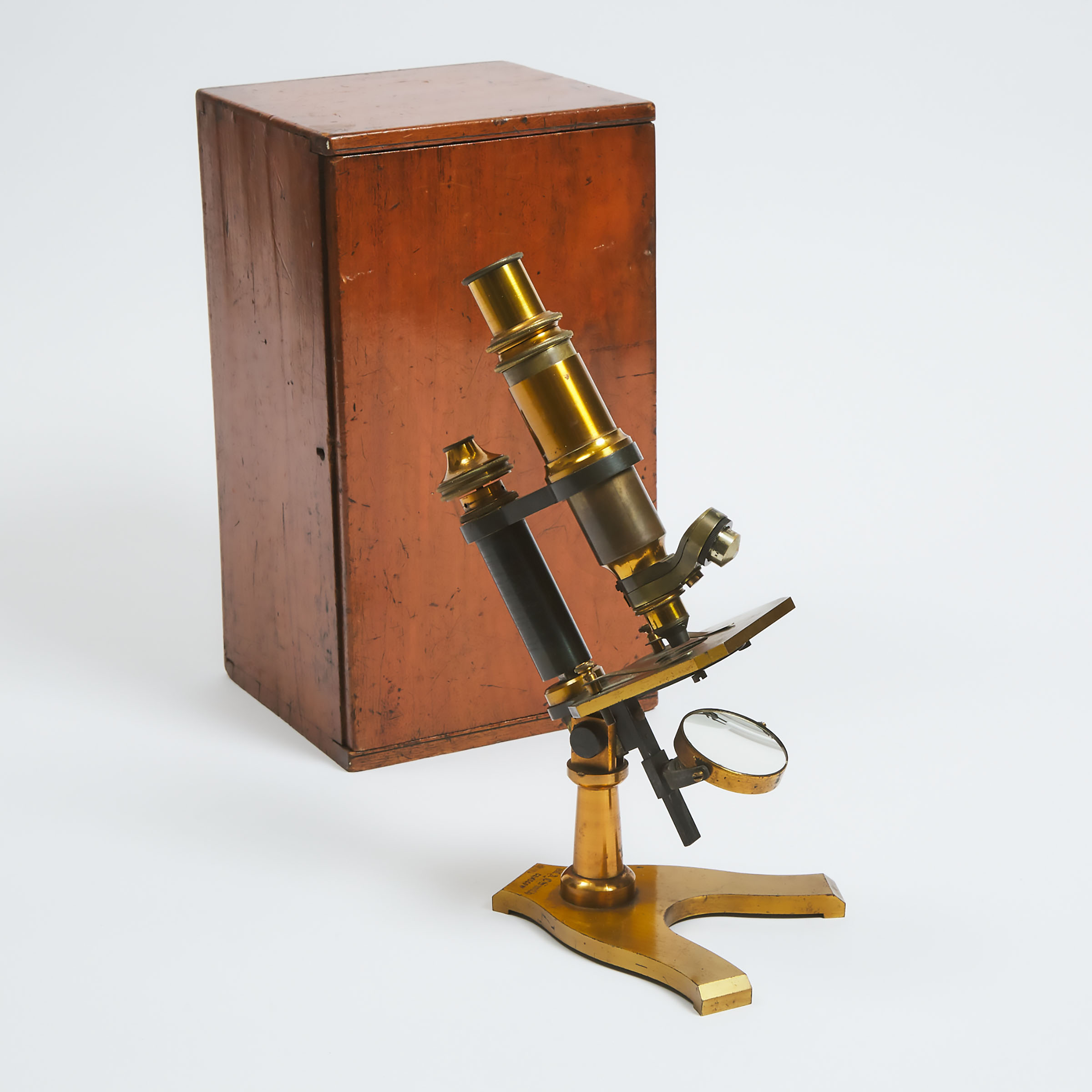 Scottish Lacquered and Black Oxidized Brass Compound Microscope, W.A.C. Smith, Glasgow, late 19th century
