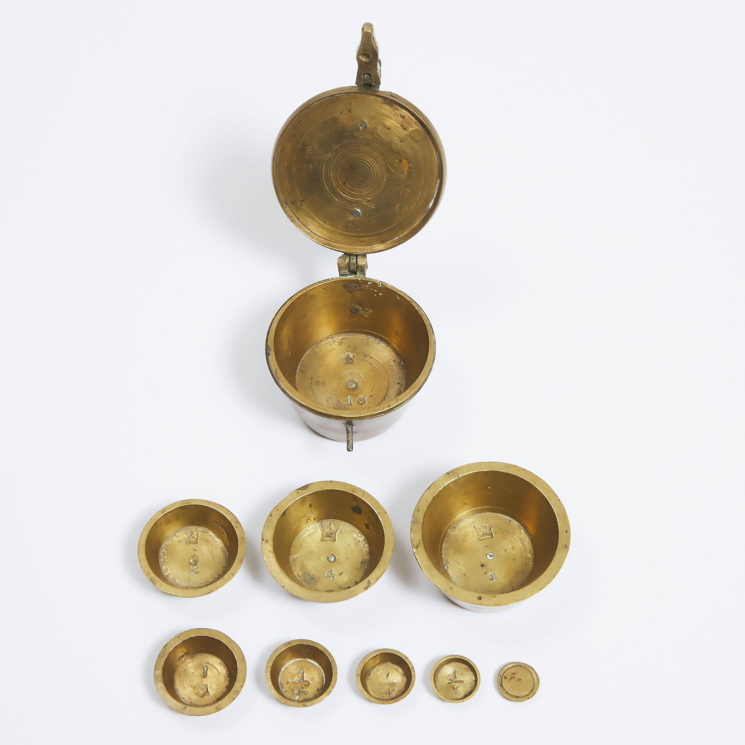 Set of German Bronze Nesting Weights, Nuremberg, 1817