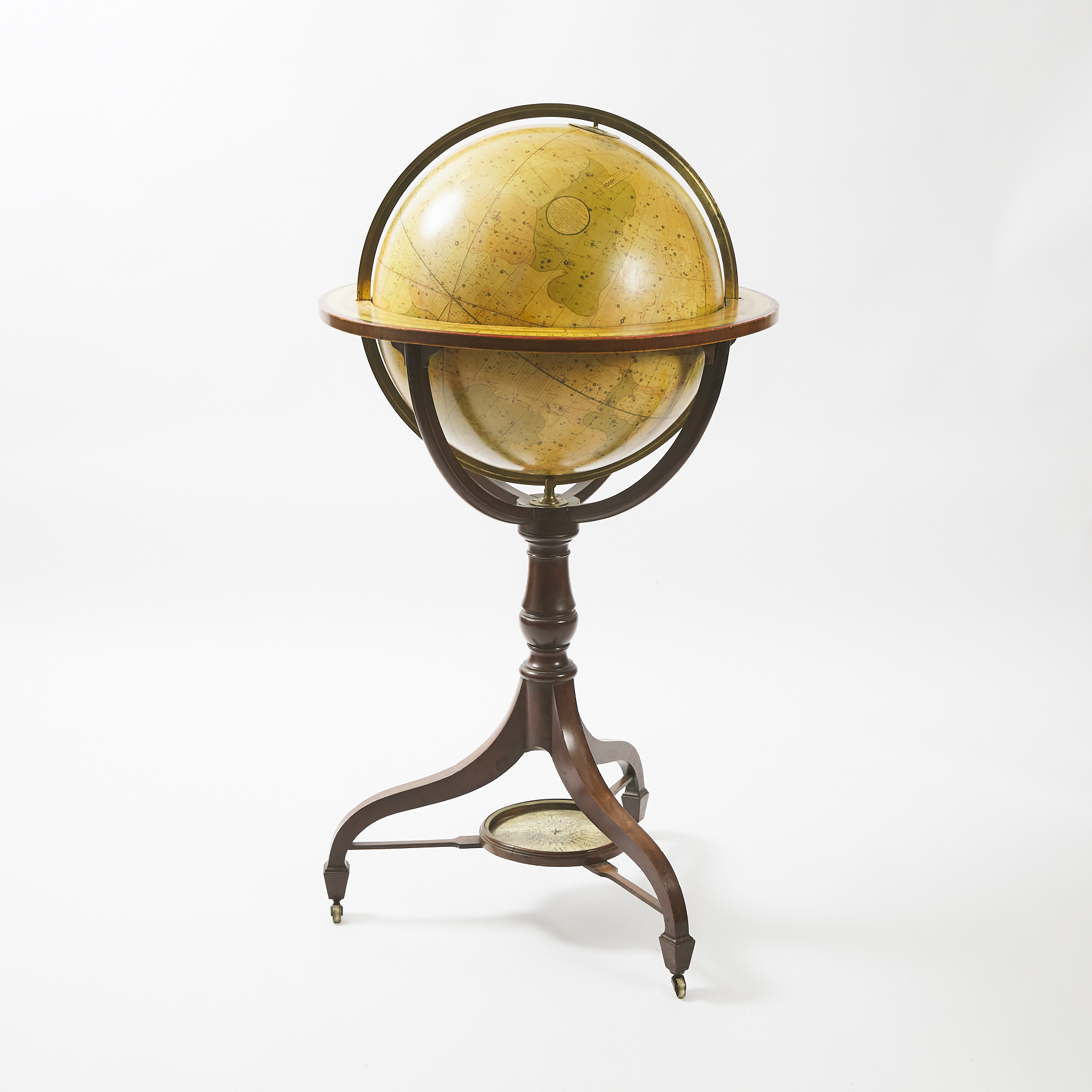 Large and Impressive George III Mahogany 21 Inch Celestial Library Globe, J. & W. Cary, London, 1799