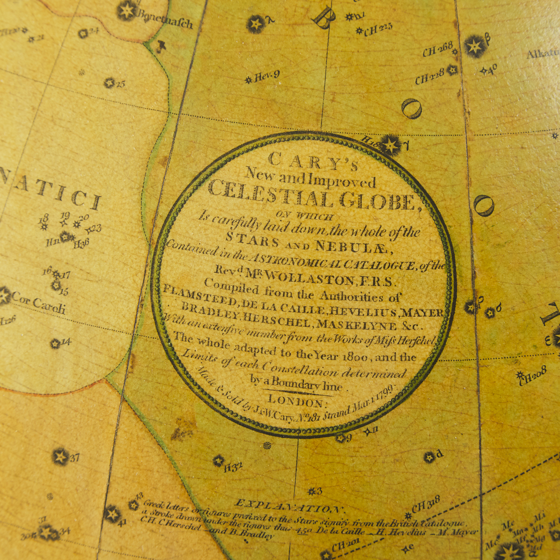 Large and Impressive George III Mahogany 21 Inch Celestial Library Globe, J. & W. Cary, London, 1799