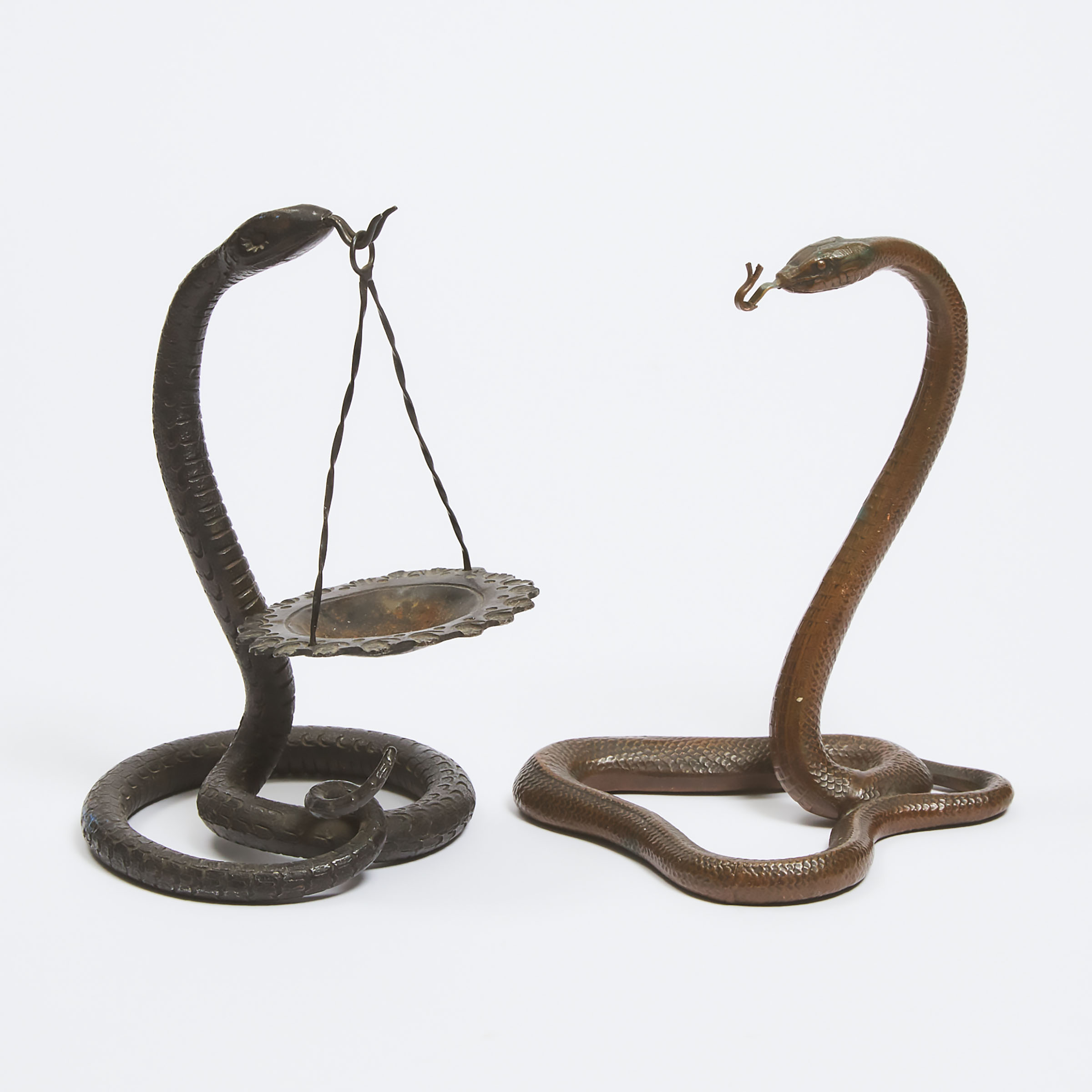 Two Austrian Serpent Form Watch Stands, c.1900