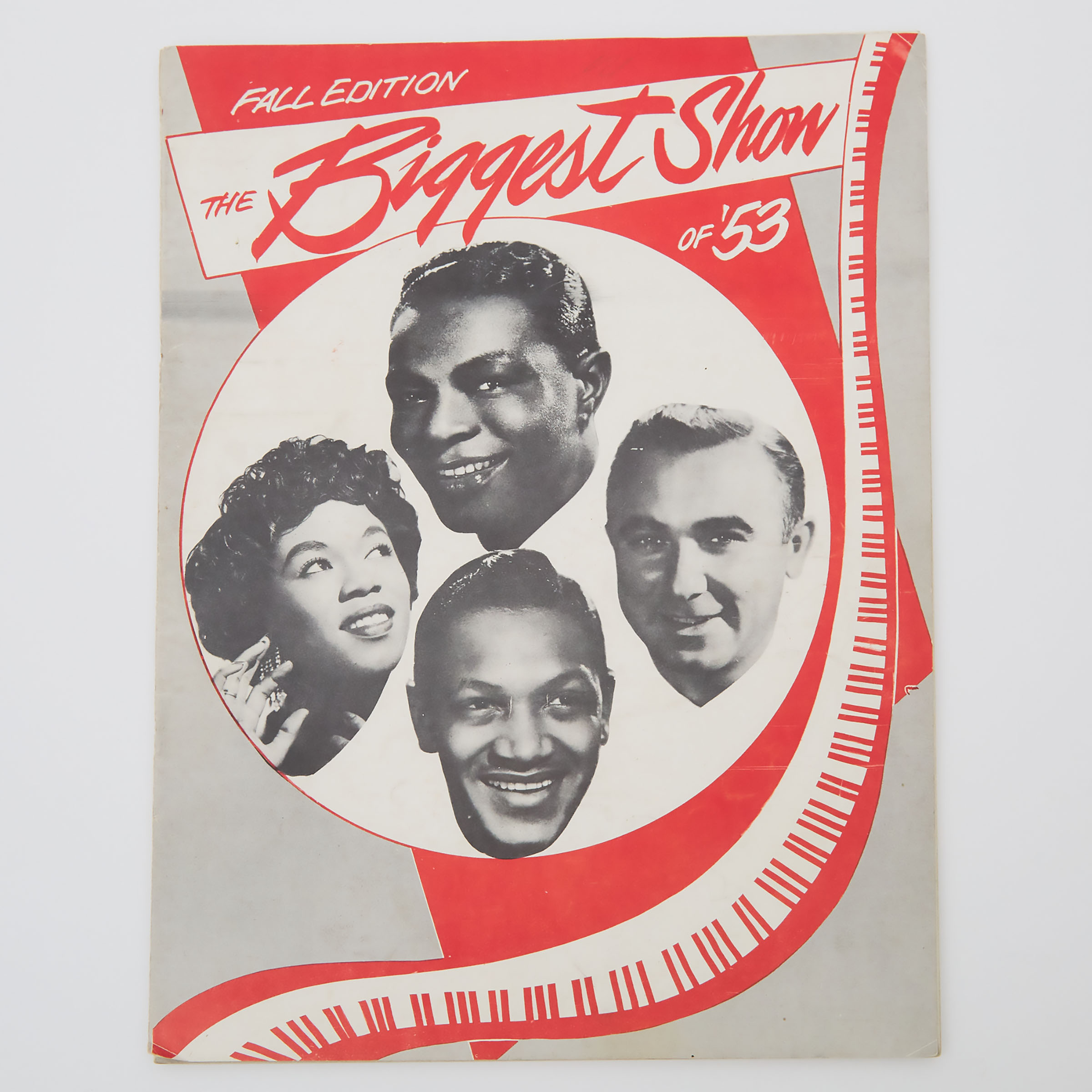 Nat King Cole, Sarah Vaughan, 'Peg Leg' Bates, Illinois Jacquet, Ralph Marterie Autographed Tour Program, 1953