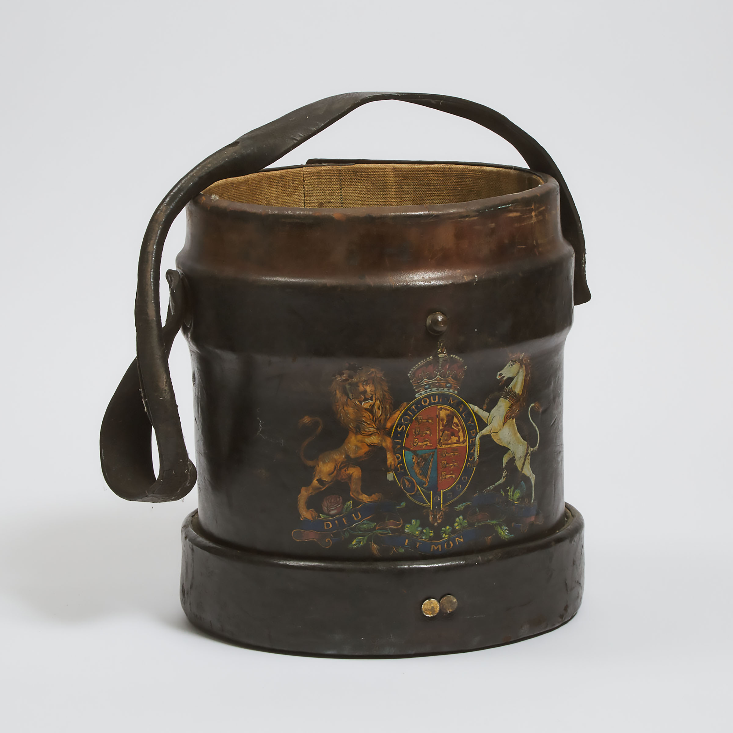 WWII British Royal Artillery Leather Shot Bucket, March, 1940