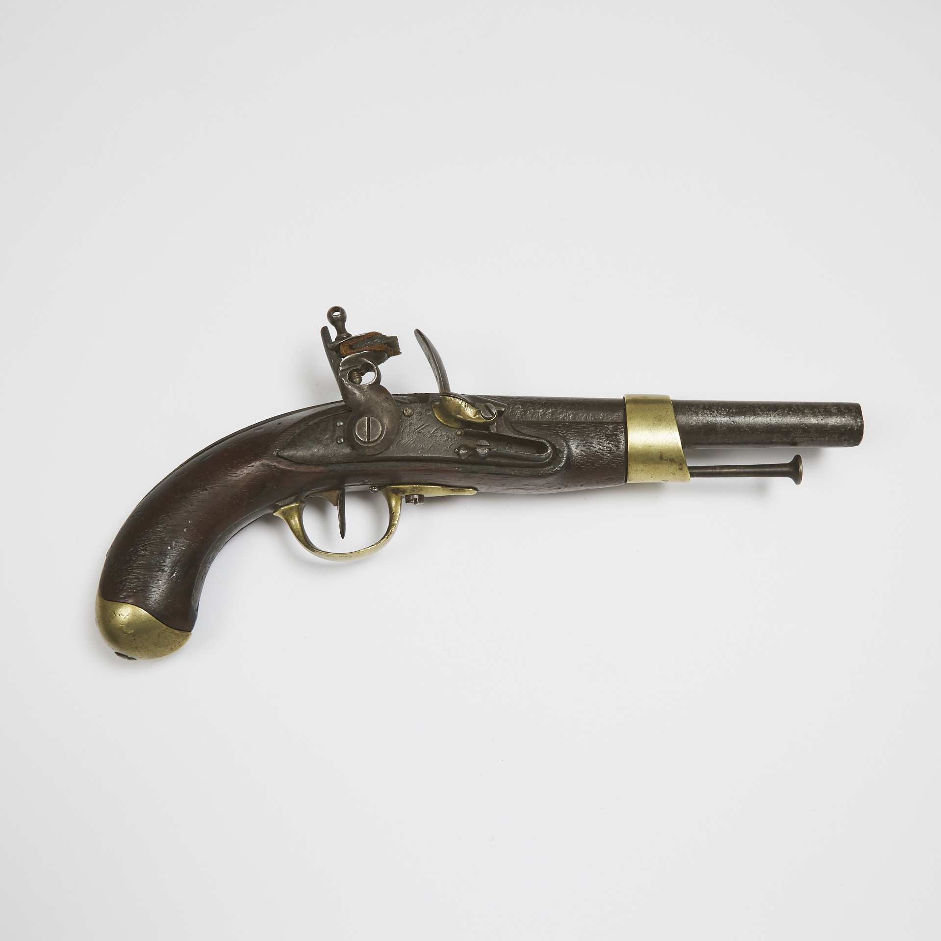 French Model 'An XIII' Cavalry Officer's Flintlock Holster Pistol, Maubeuge Arsenal, 1808