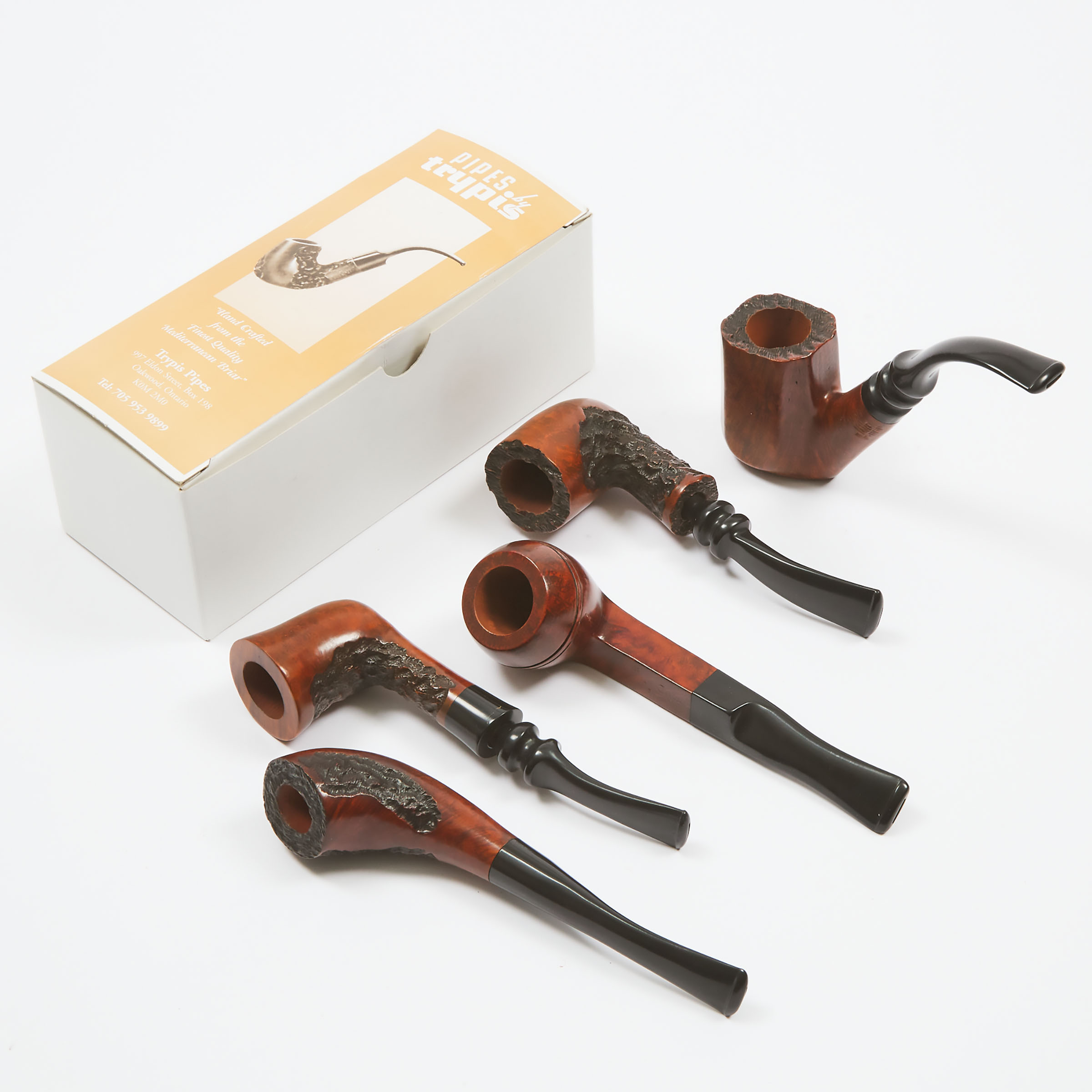 Five Tobacco Pipes by Trypis, Oakwood, ON, Canada, 21st. century