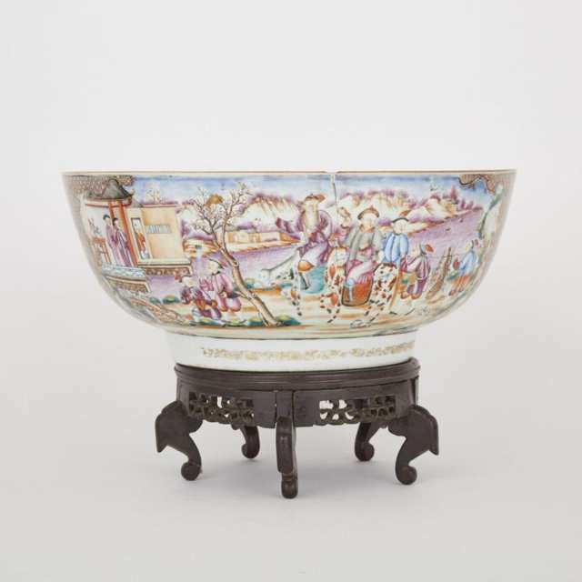 A Large Chinese Export Punch Bowl
