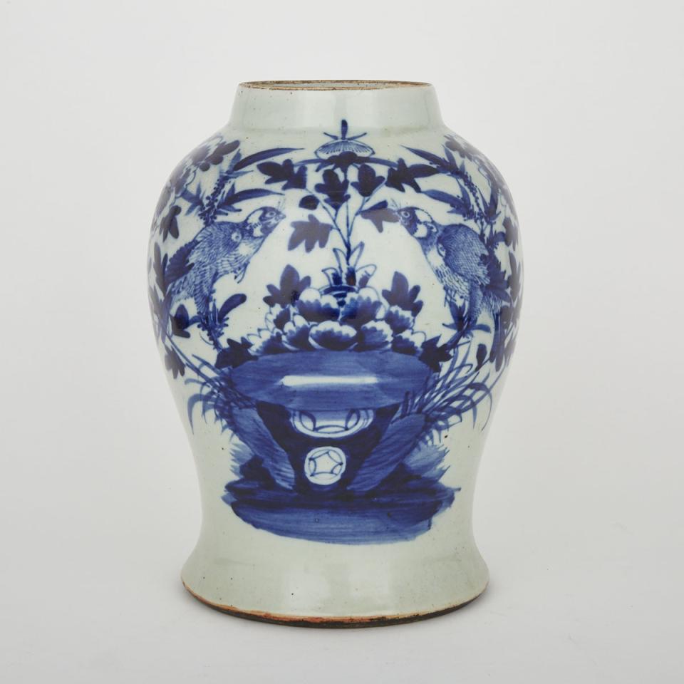 A Green-Ground Cobalt Blue Vase, Republic Period