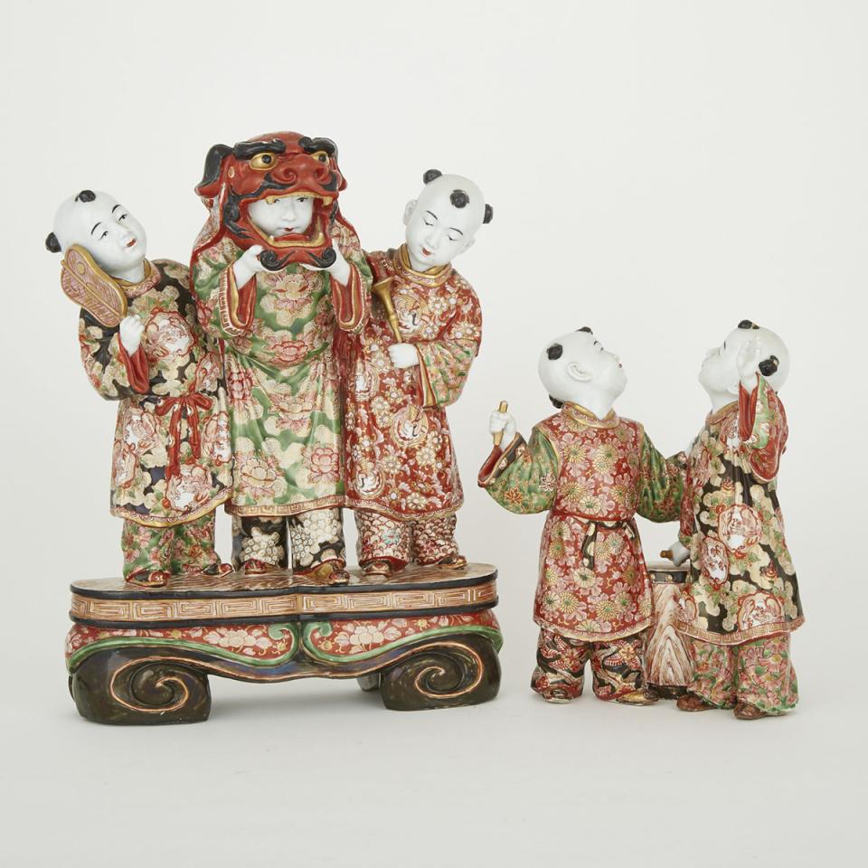 Two Chinese Imari Porcelain ‘Boys’ Groups