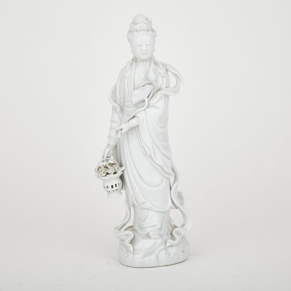 A Blanc de Chine Figure of Guanyin, 20th Century