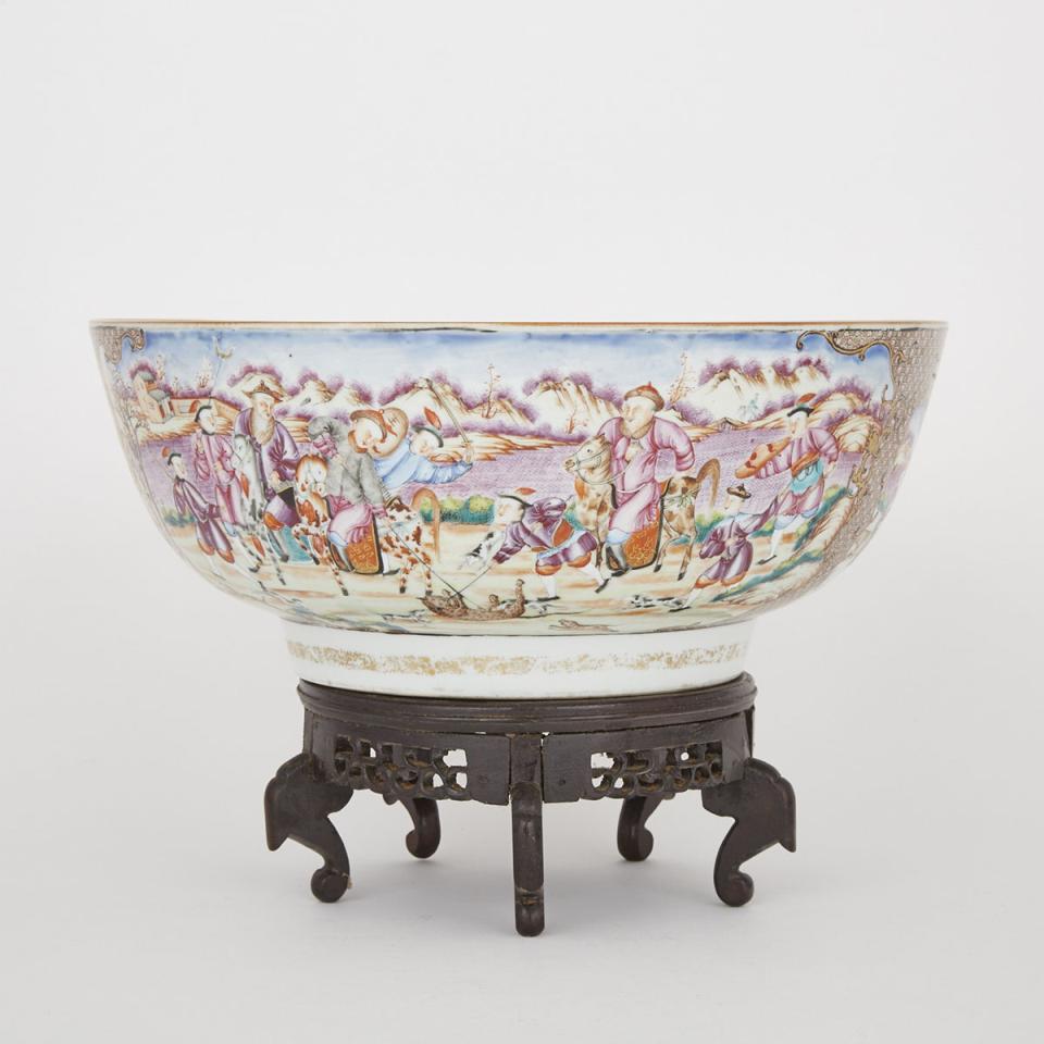 A Large Chinese Export Punch Bowl