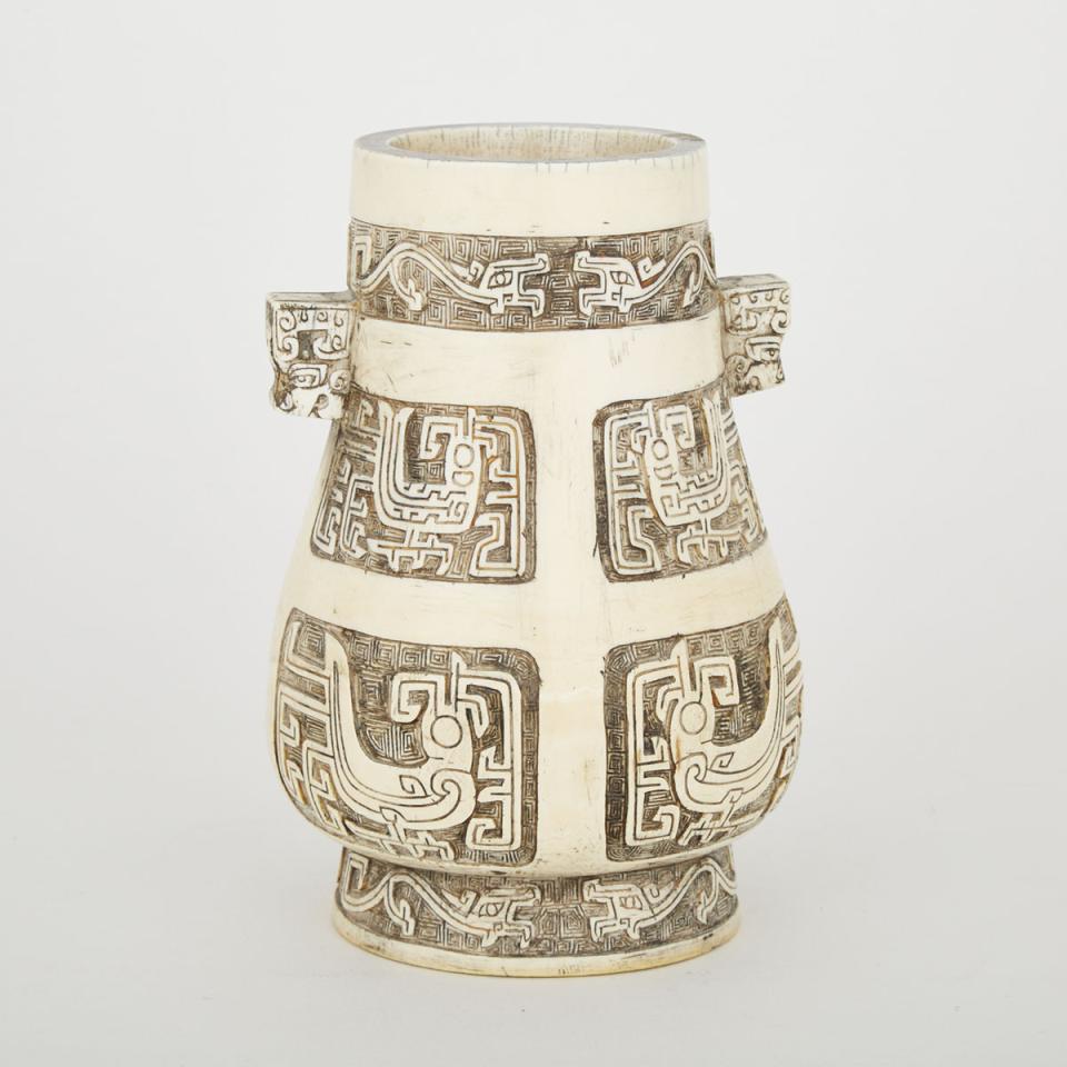 A Carved Bone Vase