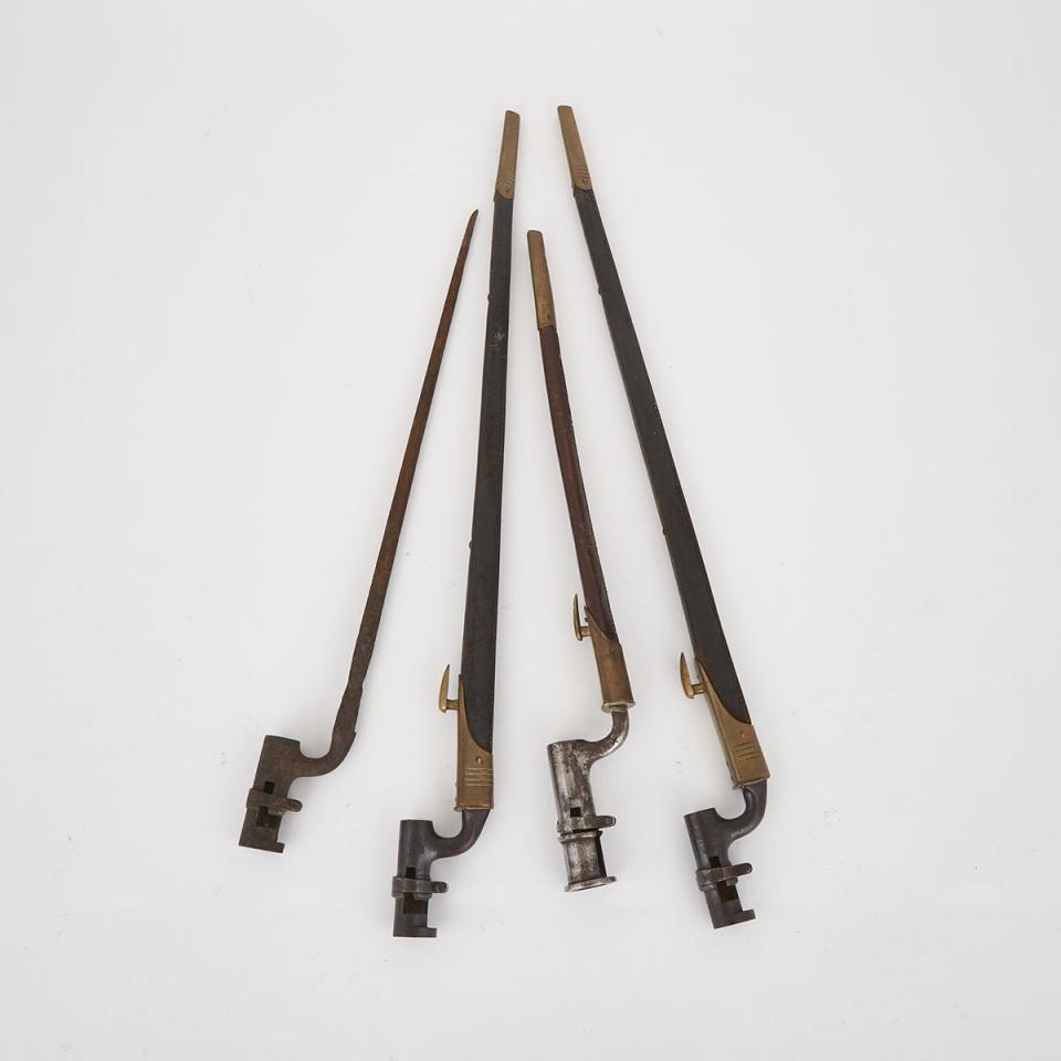 Four British Army Socket Bayonets, mid 19th century